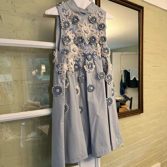 Anthropologie Blue and White Floral Dress - Picture 2 of 2